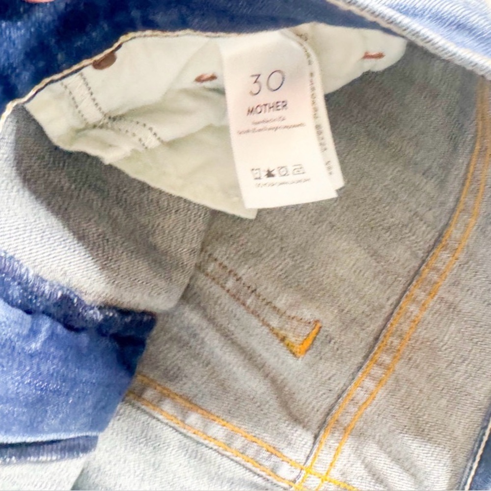 Mother The Insider Crop Step Fray Denim Jeans-Sorry I'm Staring Wash-Size 30 - Picture 3 of 3